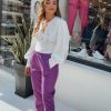 TWENTY-29 Leather Jogger Pants – Magenta