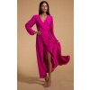 Dancing Leopard Jagger Maxi Wrap-Dress in Magenta