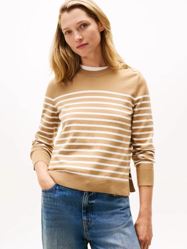 Tommy Hilfiger Jersey Πουλόβερ Με Κουμπιά Σε Χρυσή Απόχρωση WW0WW473050AF