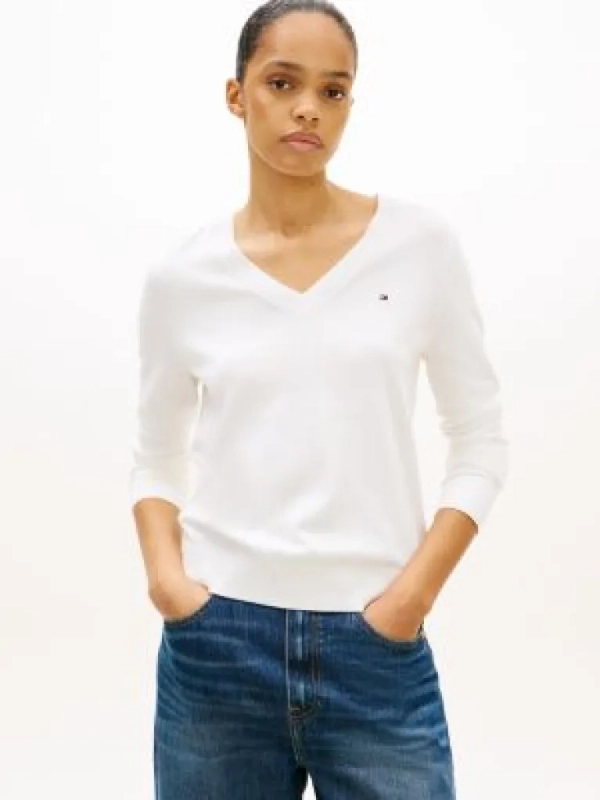Tommy Hilfiger Πουλόβερ Με Λαιμόκοψη V WW0WW42049 YBL