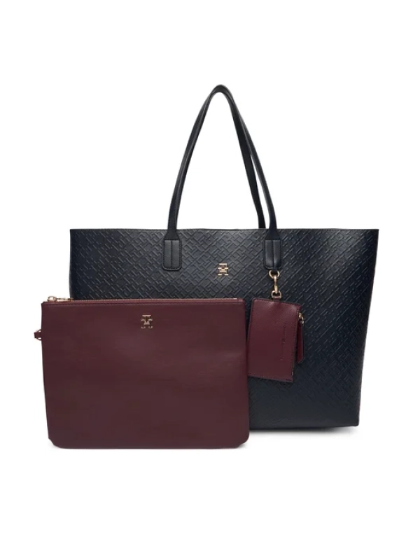 Tommy Hilfiger Icon Τσάντα Tote Με Ανάγλυφο Μονόγραμμα AW0AW18174 DW6
