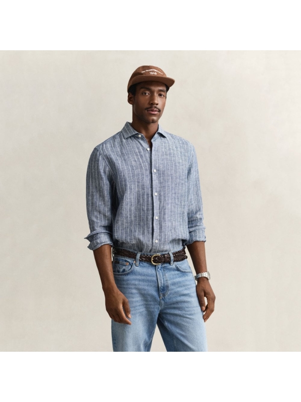 Gant Πουκάμισο Λινό Ριγέ Κανονική Γραμμή 3260048-423